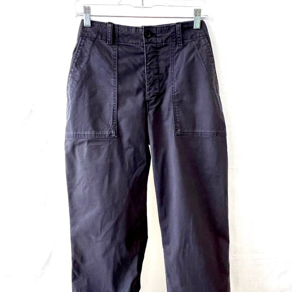Gap Straight Chino Cropped Ankle Pants, Blue, Button Fly, Size 10, EC! - Picture 2 of 10